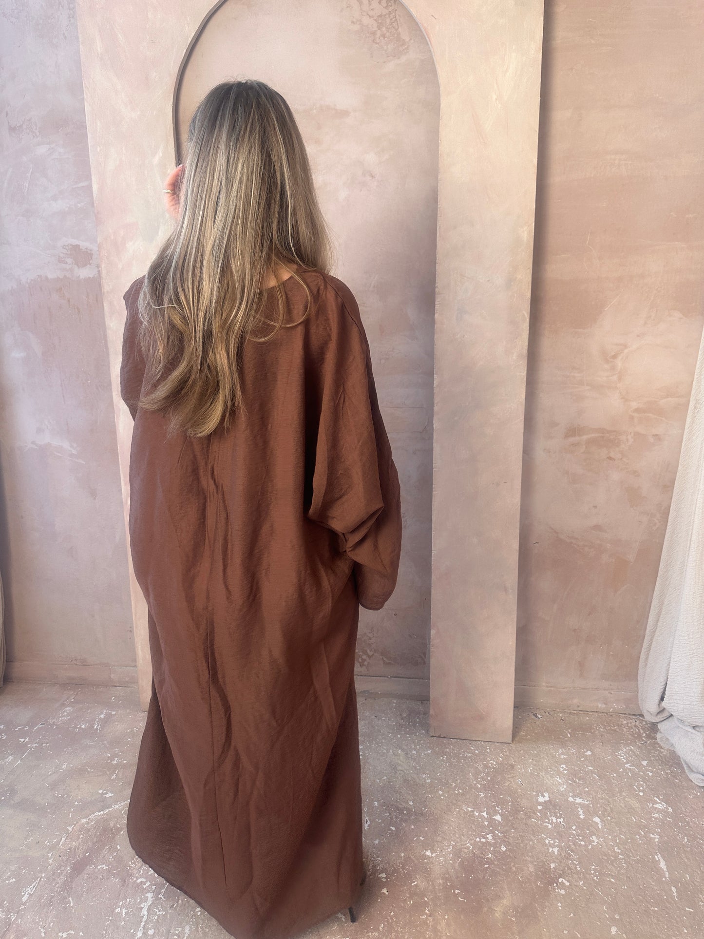 LANA chocolate brown long kaftan