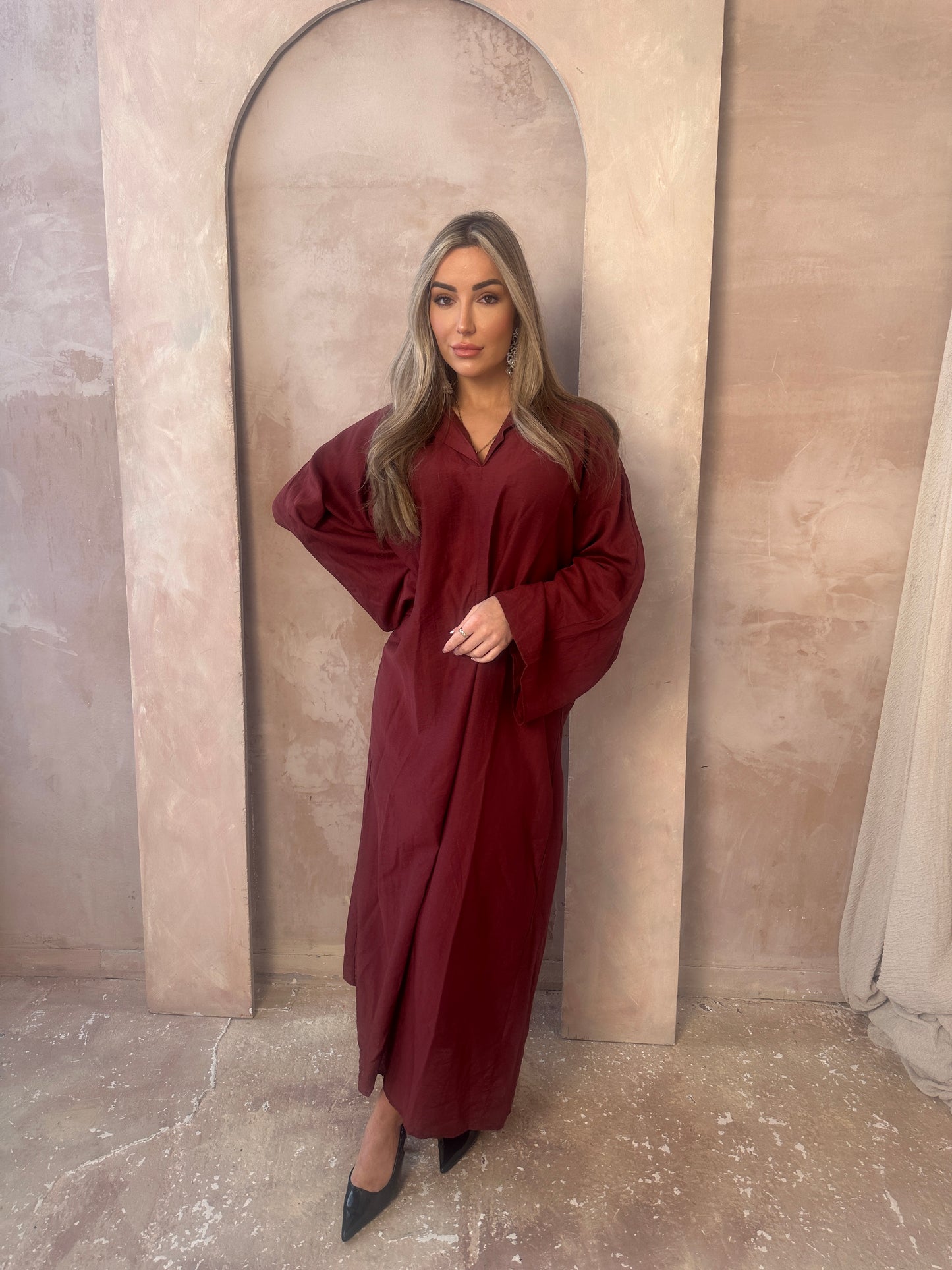 LANA burgundy kaftan