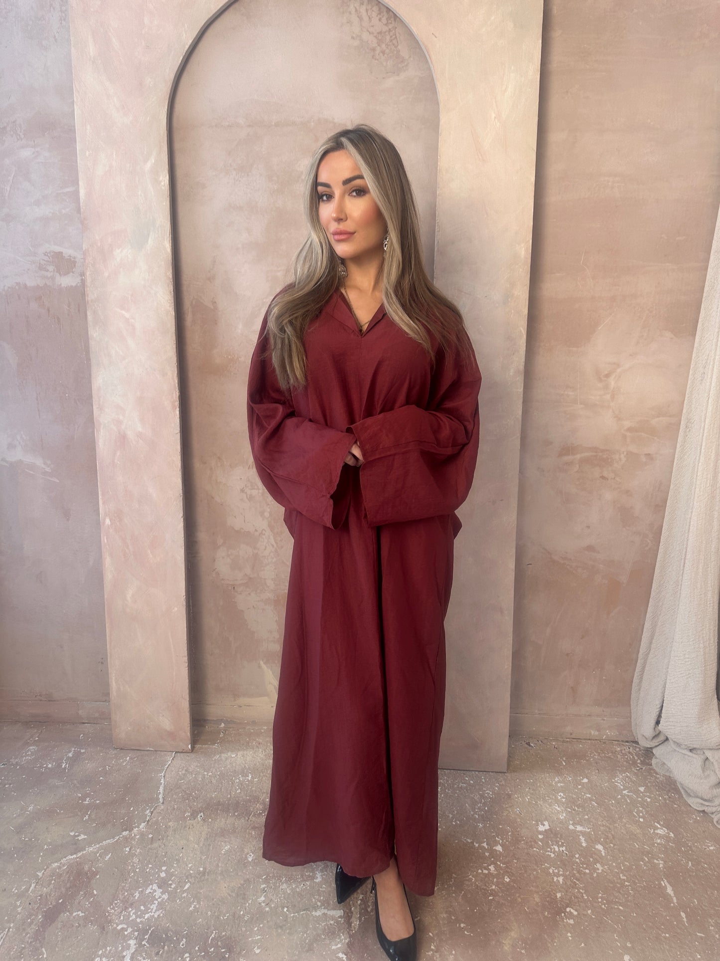LANA burgundy kaftan