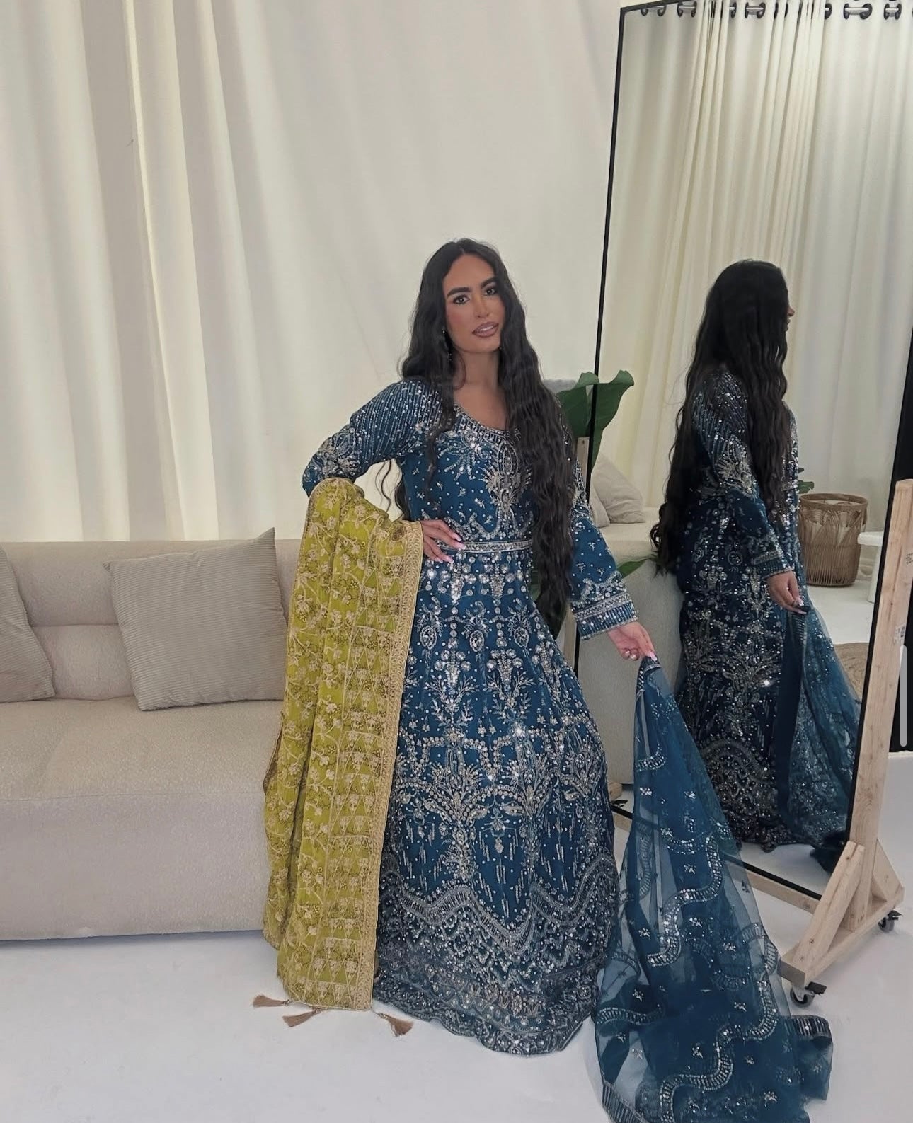 LIANA teal blue gown style