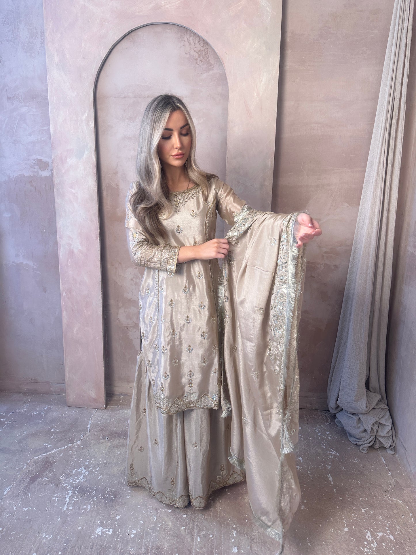 REEM cream beige gold style