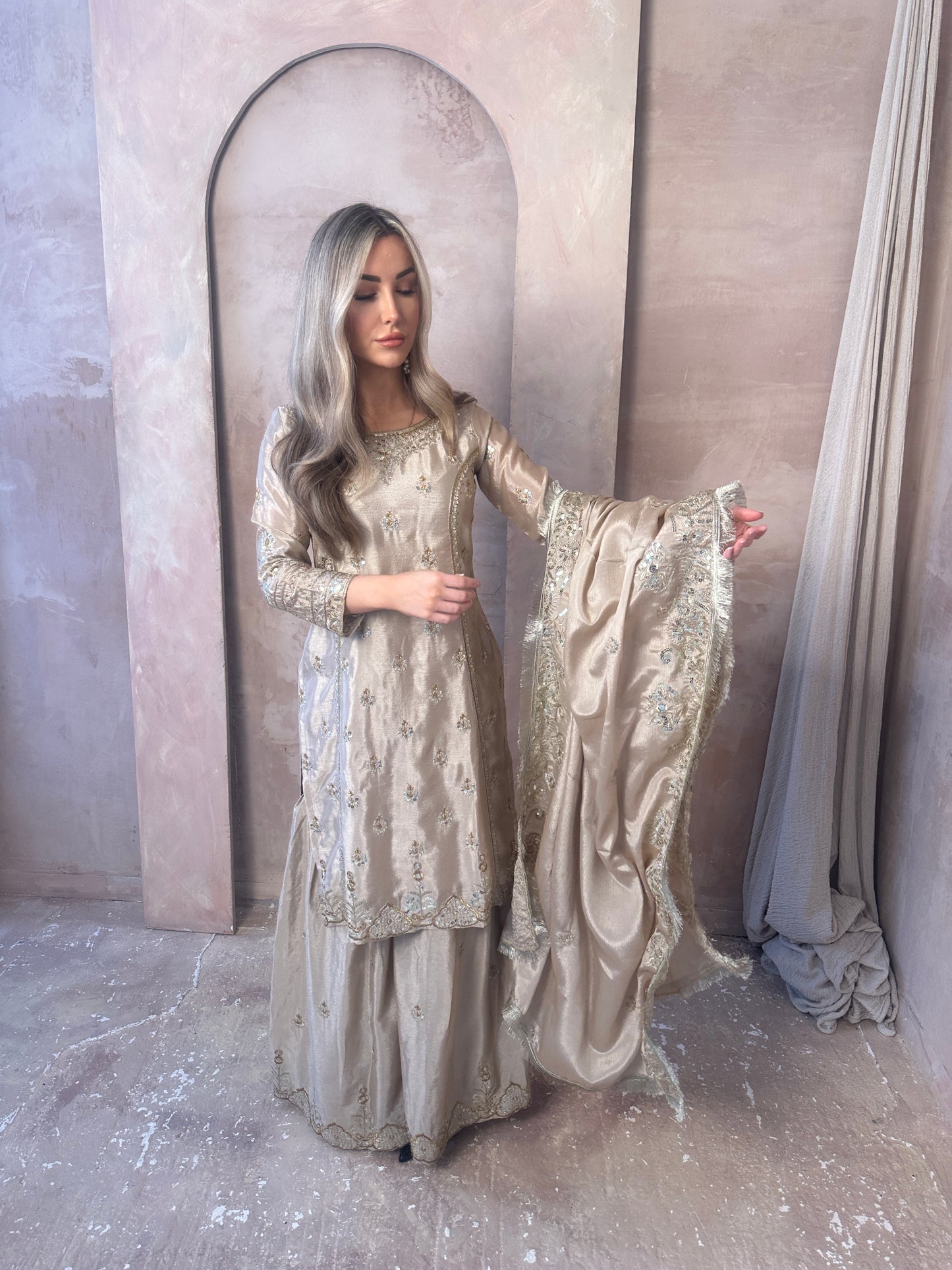 REEM cream beige gold style