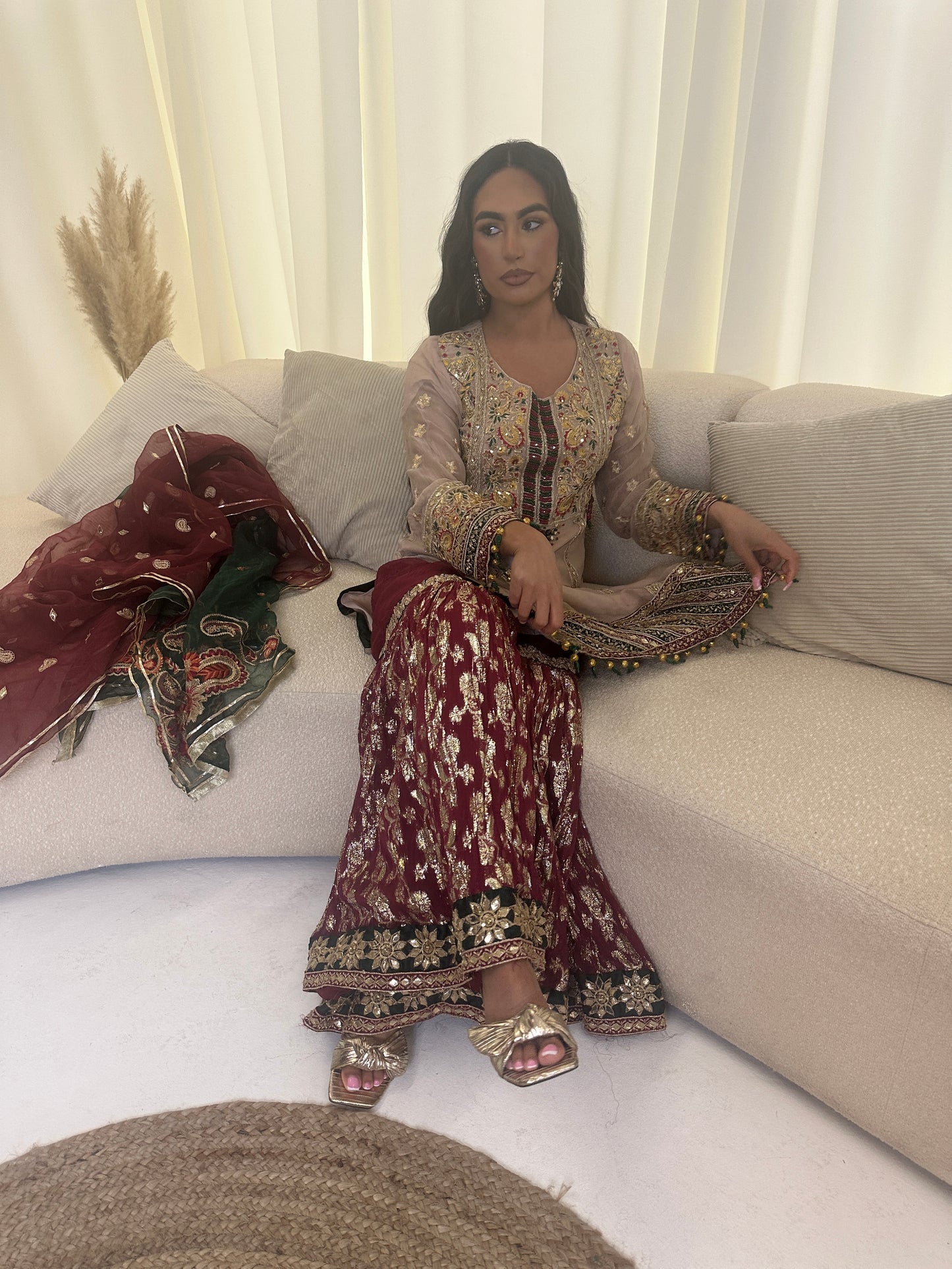 ADANA gold and maroon gharara style