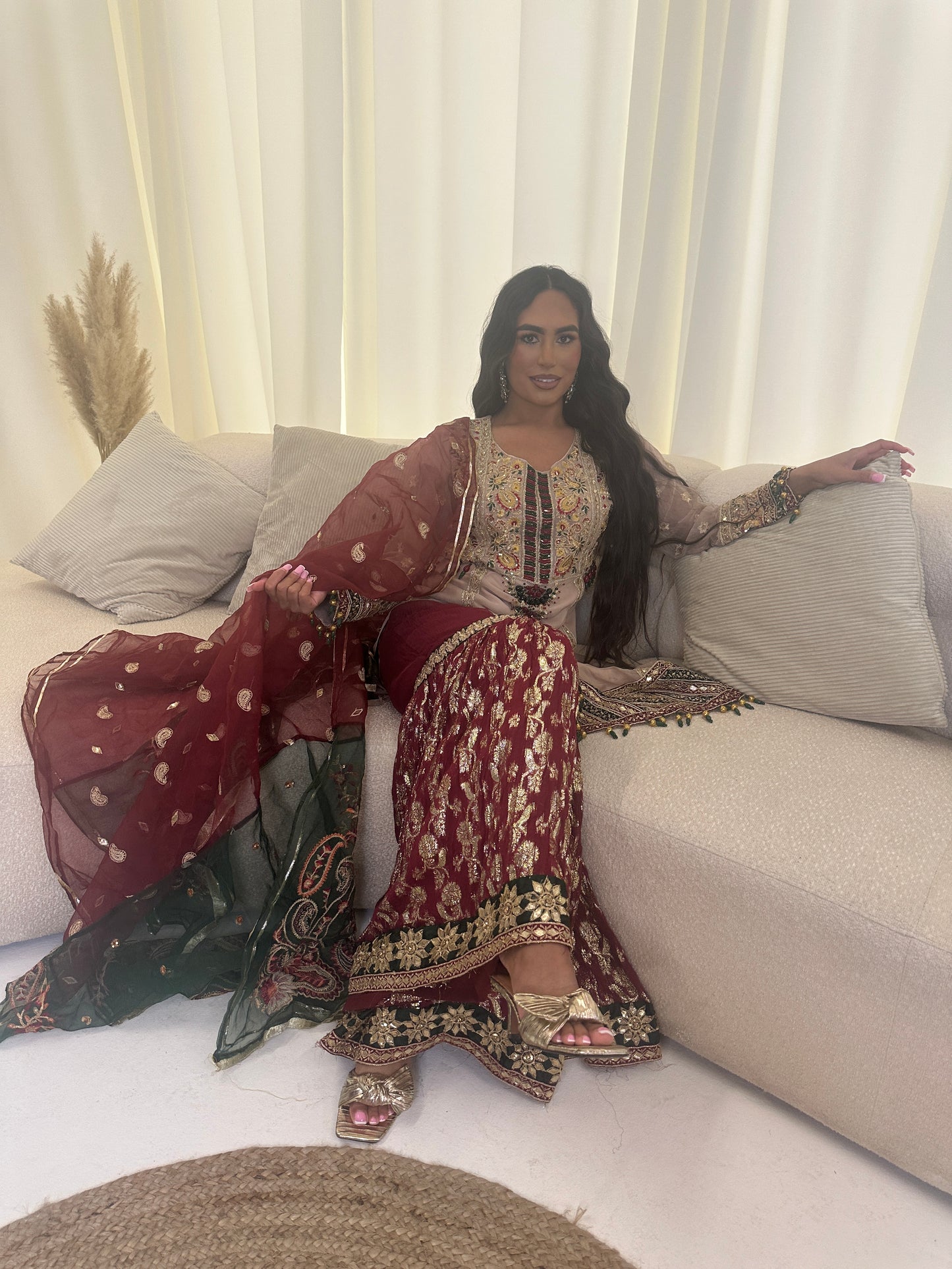 ADANA gold and maroon gharara style