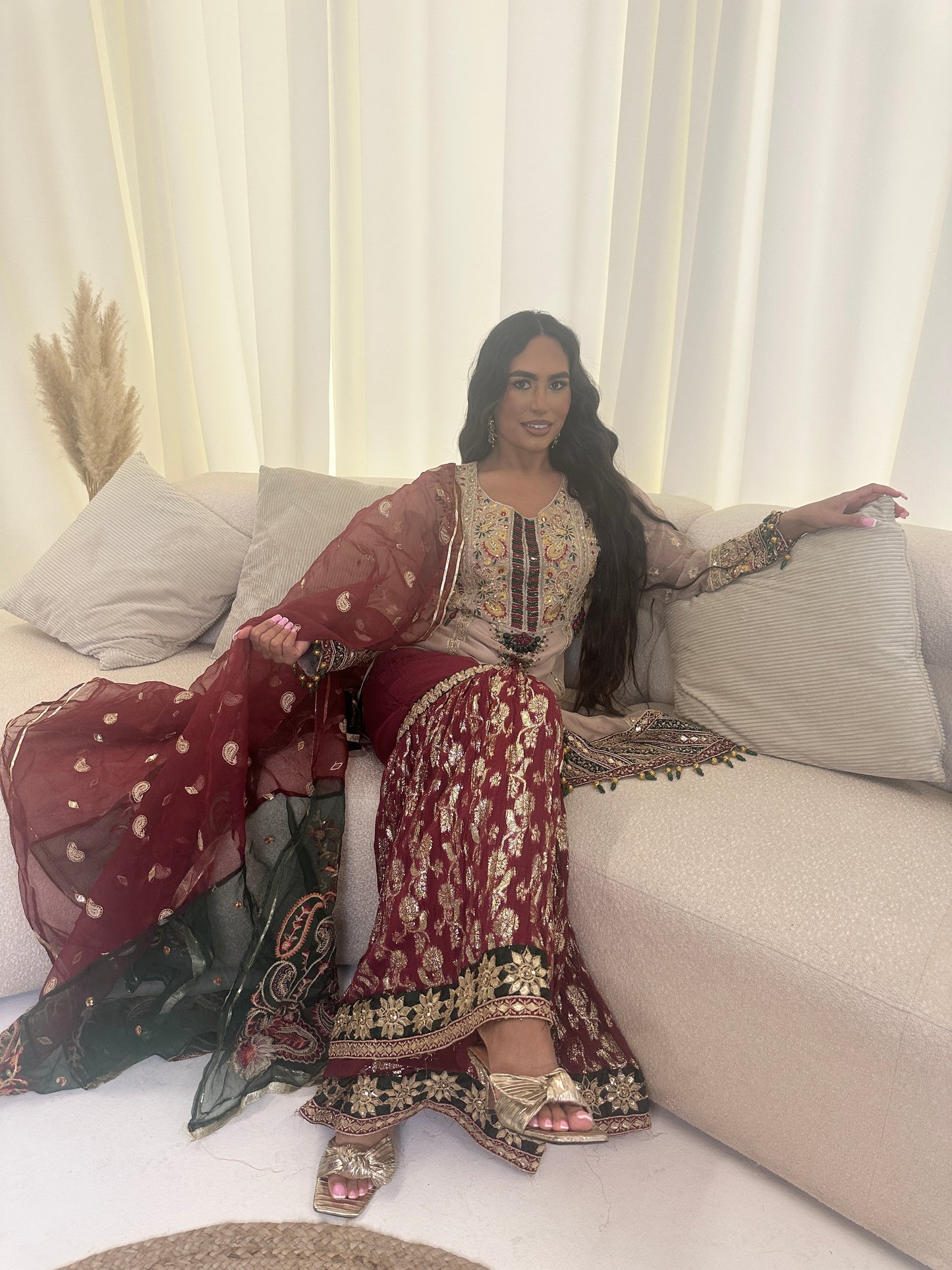 ADANA gold and maroon gharara style