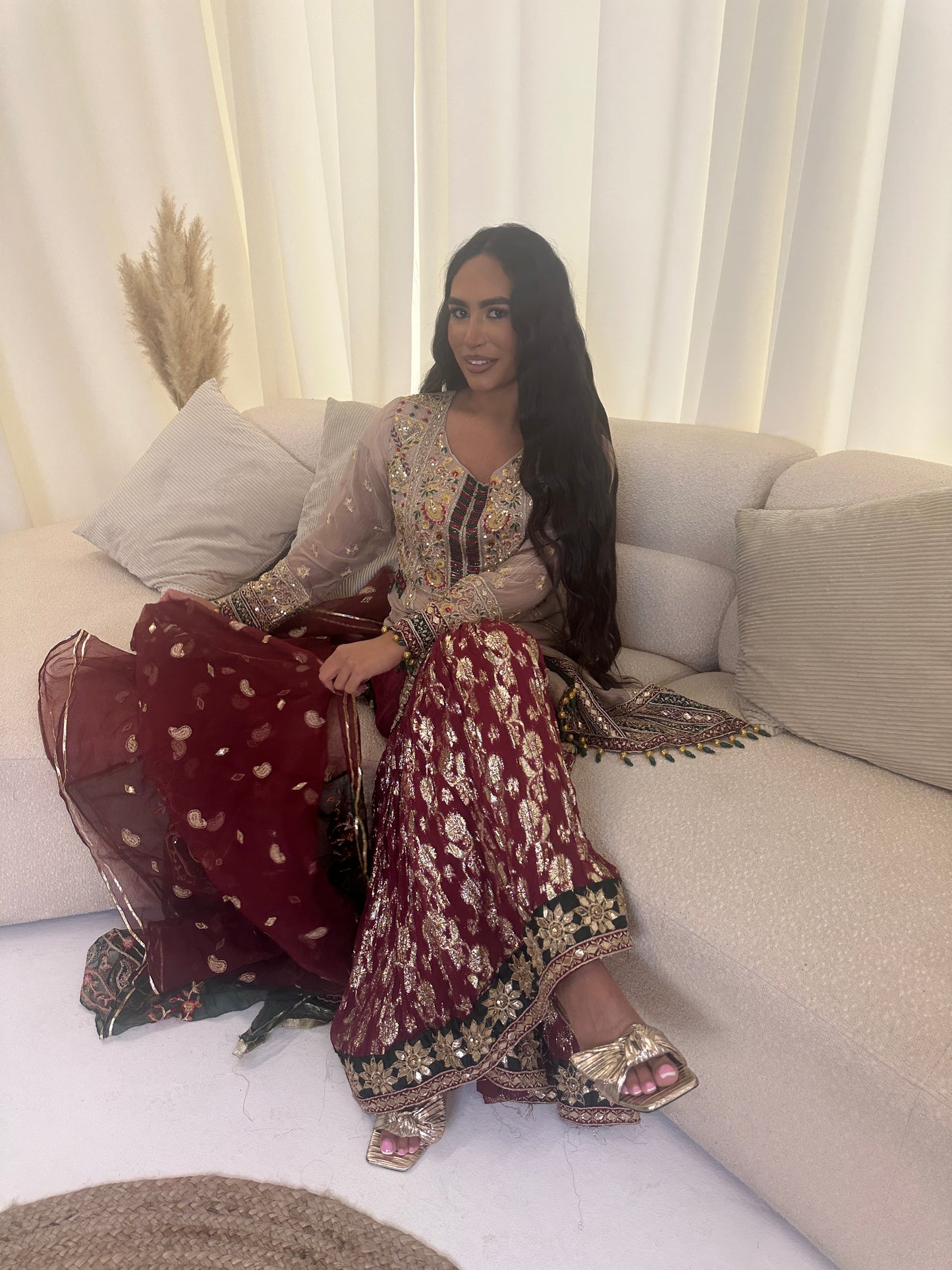 ADANA gold and maroon gharara style