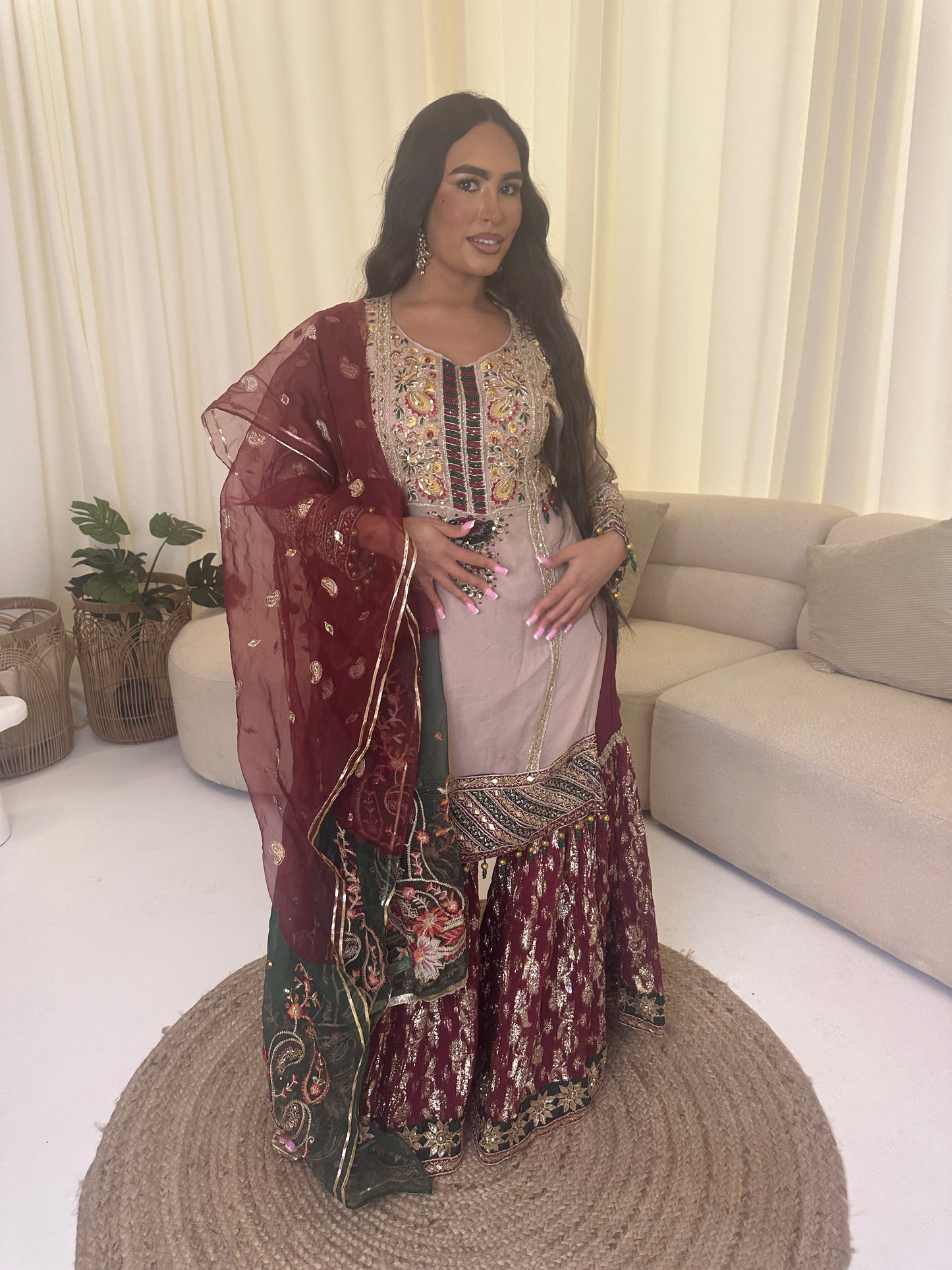 ADANA gold and maroon gharara style