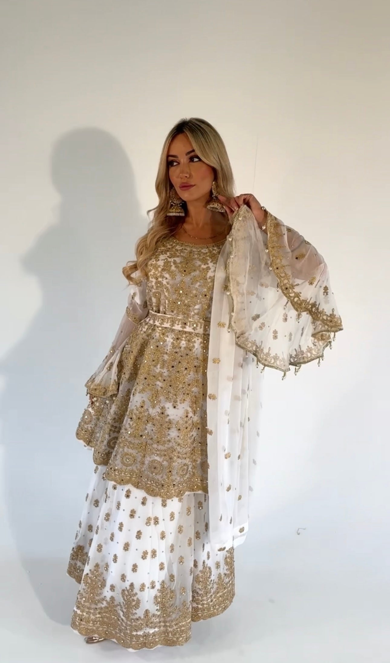 DAANI white and gold lengha style