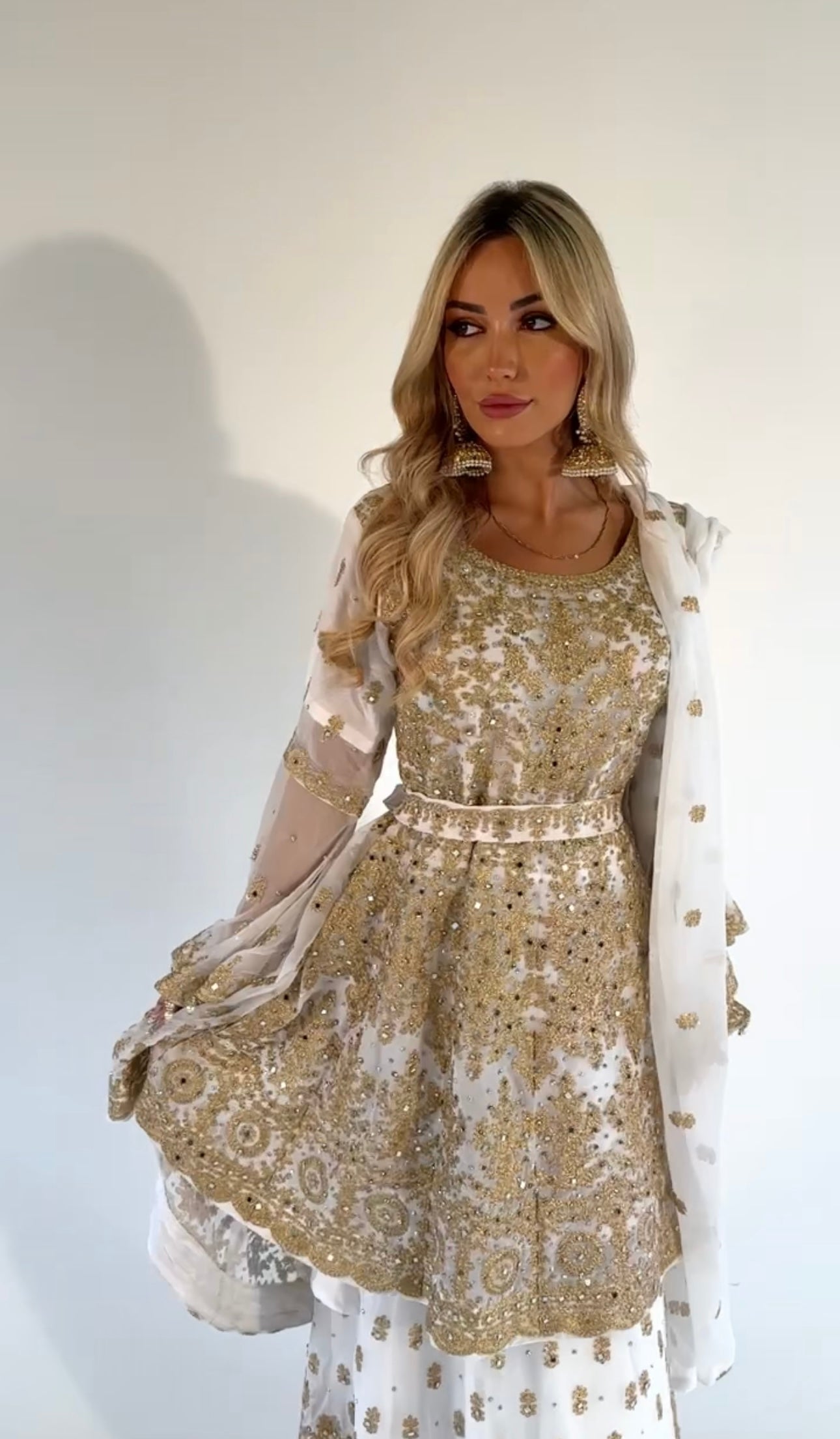 DAANI white and gold lengha style