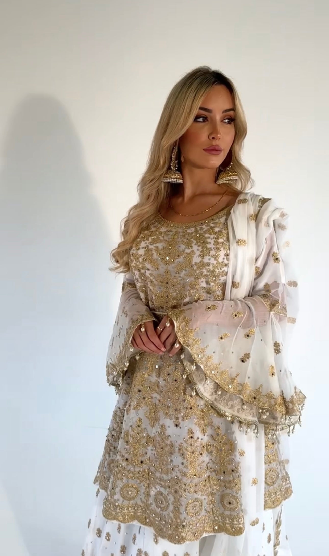 DAANI white and gold lengha style