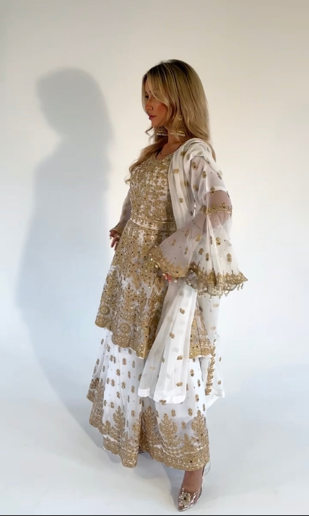 DAANI white and gold lengha style