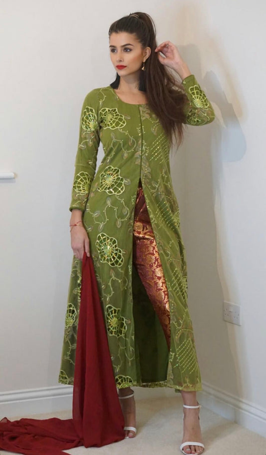 ZENAH green and maroon style